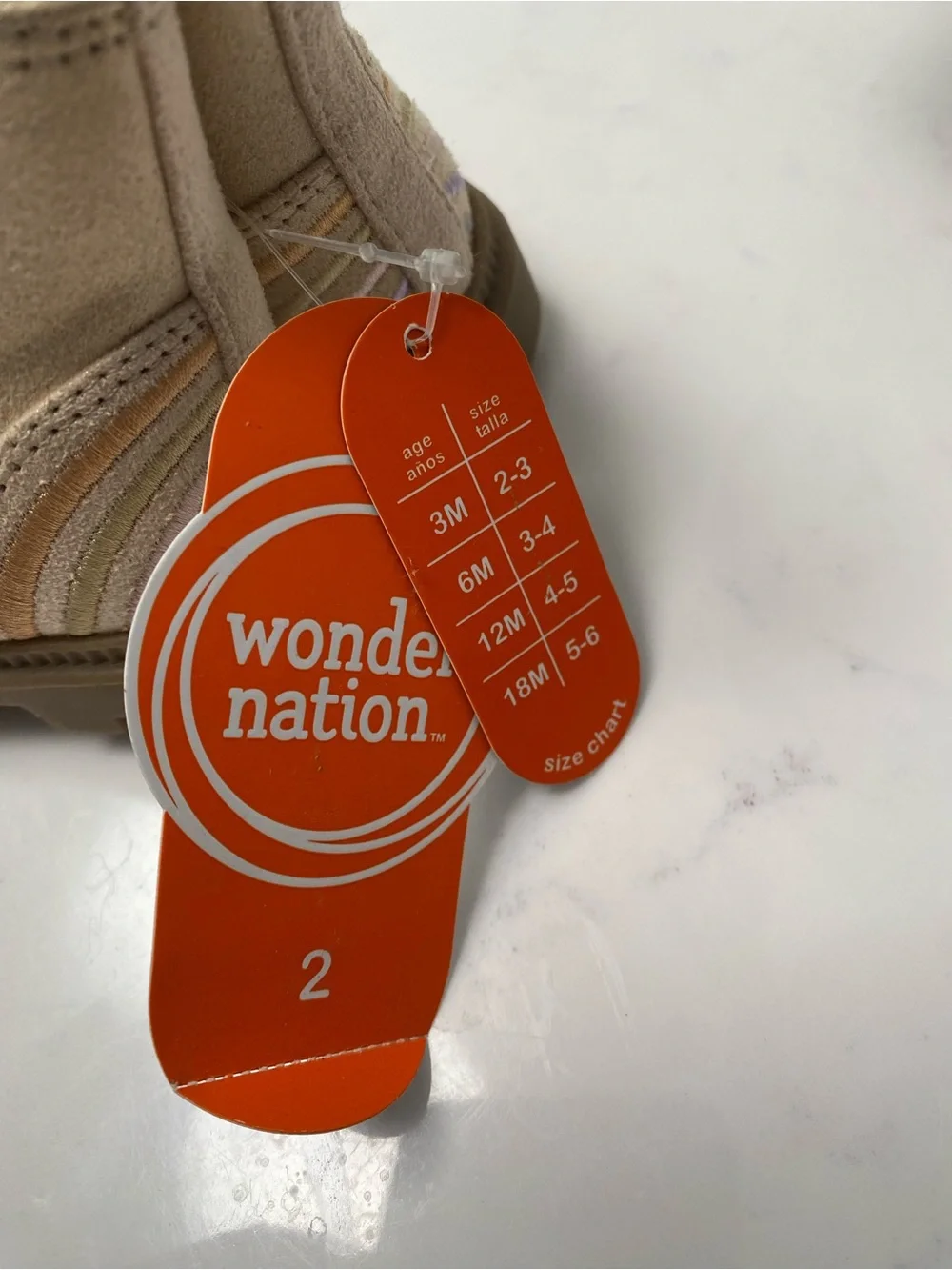 Wonder Nation Beige/Tan Chelsea Baby Boots Size 2